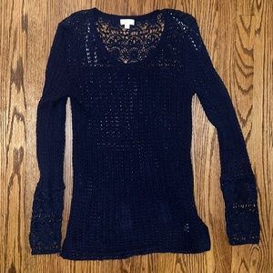 Lacy Long Cotton Sweater